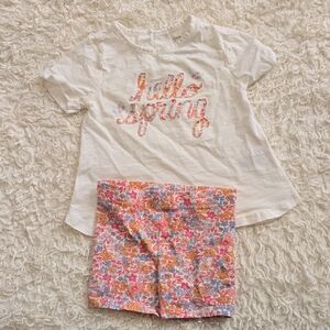 Cynthia Rowley White Kids Graphic Tee and Shorts Set